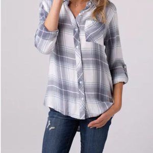Thread and Supply Soft Plaid Cirrus Shirt Sz Med